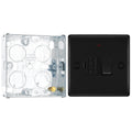 BG Nexus Matt Black 13A Neon Switched Fused Spur Unit NFB52 with 25mm Steel Back Box