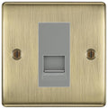 BG Nexus Antique Brass Single RJ11 Telephone Socket NABRJ111 - Grey Insert
