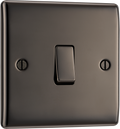 BG NBN13 Nexus Metal Black Nickel 1 Gang 10A 10AX Intermediate Plate Switch