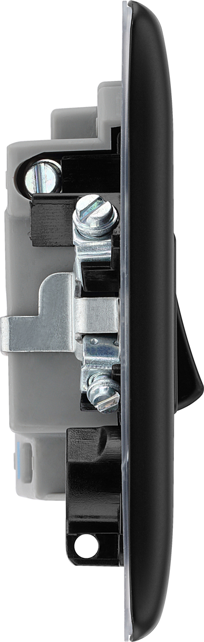 BG NFB50 Nexus Metal Matt Black 13A Switched Fused Spur Unit
