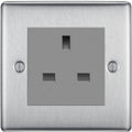 BG Nexus Brushed Steel 13A Unswitched Socket NBSUSSG