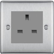 BG Nexus Brushed Steel 13A Unswitched Socket NBSUSSG by British General (BG-NBSUSSG)