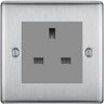 BG Nexus Brushed Steel 13A Unswitched Socket NBSUSSG by British General (BG-NBSUSSG)