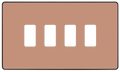 BG RPCDCP4B Evolve Grid Polished Copper 4 Module Rectangular Front Plate - Black Trim