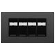 BG Evolve Black Chrome 4 Gang RJ45 Cat5e Data Socket Black Inserts