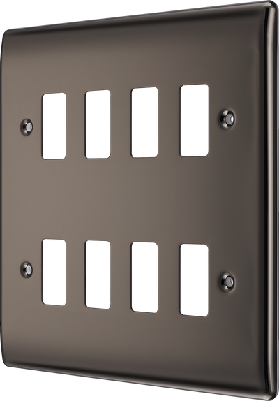 BG Electrical RNBN8 Nexus Grid Black Nickel Front Plate 8 Module