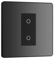 BG PCDBCTDS1B Black Chrome Evolve 1 Gang 200W Trailing Edge Secondary Touch Dimmer - Black Insert by British General (BG-PCDBCTDS1B)