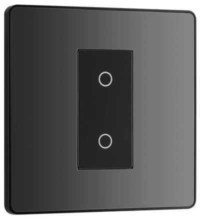 BG PCDBCTDS1B Black Chrome Evolve 1 Gang 200W Trailing Edge Secondary Touch Dimmer - Black Insert by British General (BG-PCDBCTDS1B)