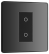 BG PCDBCTDS1B Black Chrome Evolve 1 Gang 200W Trailing Edge Secondary Touch Dimmer - Black Insert by British General (BG-PCDBCTDS1B)
