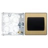 BG Evolve Satin Brass 1G Wide Rocker Light Switch PCDSB12WB with 25mm Steel Back Box