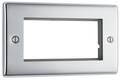 BG Electrical NPCEMR4 Euro Module Nexus Metal 4 Module Rectangular Front Plate Polished Chrome