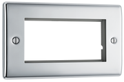 BG Electrical NPCEMR4 Euro Module Nexus Metal 4 Module Rectangular Front Plate Polished Chrome by British General (BG-NPCEMR4-Shopify-SA_1)