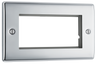 BG Electrical NPCEMR4 Euro Module Nexus Metal 4 Module Rectangular Front Plate Polished Chrome by British General (BG-NPCEMR4-Shopify-SA_1)