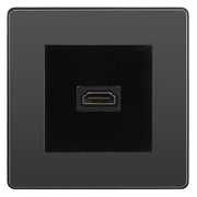 BG Evolve Black Chrome PCDBCHDMI1B 1 Gang Single HDMI Socket by British General (BG-PCDBCEMS2B+EMHDMIB)
