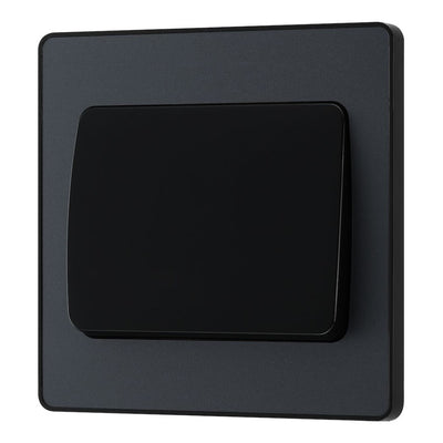 BG Evolve Matt Grey 1G Wide Rocker Light Switch PCDMG12WB with 35mm Steel Back Box
