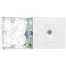 BG Evolve Pearlescent White Single Co-Axial Socket PCDCL60W with 25mm Steel Back Box