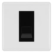 BG White Moulded Single IDC Secondary Telephone Socket - Black Insert by British General (BG-NWMBTS1B)