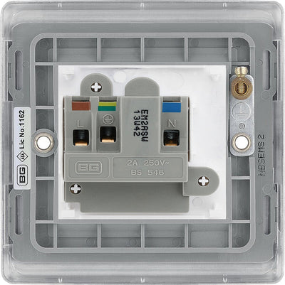 BG Nexus Metal Brushed Steel 2A Unswitched Socket NBS28MW by British General (BG-NBS28MW)