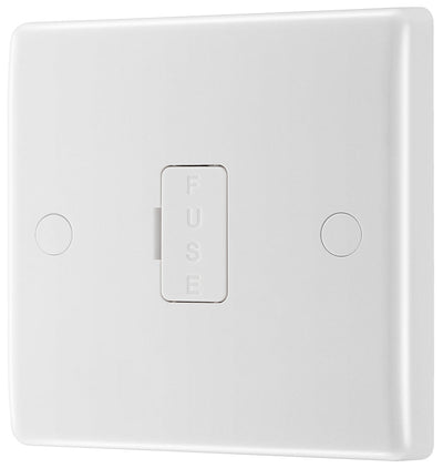 BG 855 Moulded Round Edge | White | 13A Flex Outlet Unswitched Fused Connection Unit by British General (BG-855)