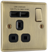 NAB21U2B Front - This 13A single power socket from British General comes with two USB charging ports allowing you to plug in an electrical device and charge mobile devices simultaneously without having to sacrifice a power socket.