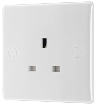 BG 823 Moulded Round Edge | White | 1 Gang 13A Unswitched Socket by British General (BG-823)
