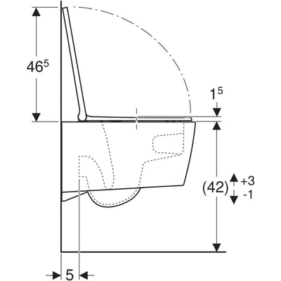 Geberit One Wall Hung Toilet, Shrouded, Turboflush, With Seat, White - 500.201.01.1 by Geberit (Geberit-500.201.01.1)