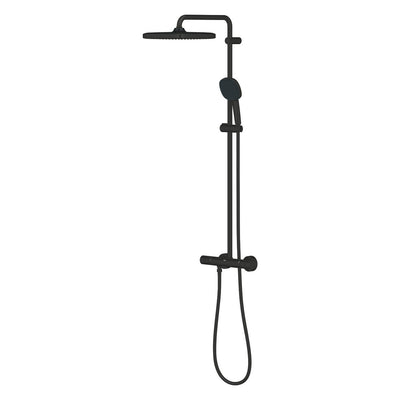 Grohe Tempesta Matte Black System 250 Cube Shower System With Thermostat For Wall Mounting - 266892431 by Grohe (Grohe-266892431)