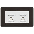 BG Screwless Black Nickel 4G Faceplate with 45W USB A+C Charger Modules - White Insert