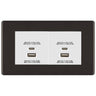 BG Screwless Black Nickel 4G Faceplate with 45W USB A+C Charger Modules - White Insert by British General (BG-FBNEMR4+EMUSBAC45W)