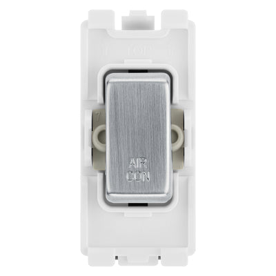BG RRACBS Brushed Steel 20A DP Appliance Grid Switch Labelled Air Conditioning by British General (BG-RRACBS+RBS30)