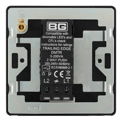 BG Evolve PCDCP81B Polished Copper 1 Gang 200W Intelligent Trailing Edge Dimmer Switch - Black Insert