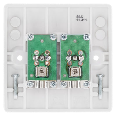 BG 866 Moulded Round Edge | White | 2 Gang Diplex TV and FM Socket