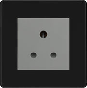 BG Flatplate Screwless Matt Black 5A Unswitched Socket FFB29MG by British General (BG-FFB29MG)