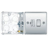 BG Nexus Metal Polished Chrome 13A Fused Connection Switched NPC50 with 25mm Steel Back Box by British General (BG-NPC50+HGS02)