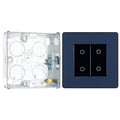 BG Evolve Matt Blue 2 Gang 200W Trailing Edge Master Touch Dimmer PCDDBTDM2B with 25mm Steel Back Box