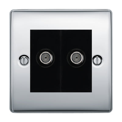 BG Nexus Metal Polished Chrome Double Satellite Socket NPC642B
