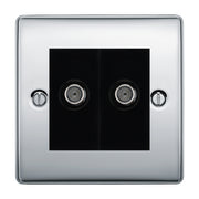 BG Nexus Metal Polished Chrome Double Satellite Socket NPC642B by British General (BG-NPC642B)