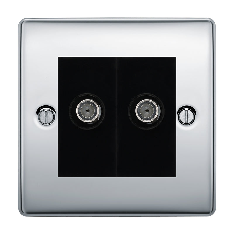 BG Nexus Metal Polished Chrome Double Satellite Socket NPC642B