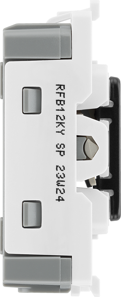 BG RFB12KY Nexus Grid Matt Black 20AX 2 Way 1 Pole Key Switch Module