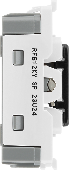 BG RFB12KY Nexus Grid Matt Black 20AX 2 Way 1 Pole Key Switch Module
