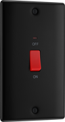 BG NFB72 Nexus Metal Matt Black 2 Gang Vertical 45A Neon Cooker Switch by British General (BG-NFB72-Shopify-SA_1)