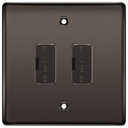 BG Black Nickel 2 Gang Unswitched Fused Spur 13 Amp Connection Unit by British General (Nexus-BN-2G-Unswitched-Fused-Spur-13A)