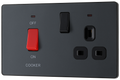 BG PCDMG70B Matt Grey Evolve 45A 2 Pole Unit 13A Socket - Black Insert
