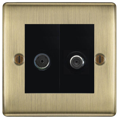BG Nexus Metal Antique Brass TV & Satellite Socket NAB65B by British General (BG-NAB65B)