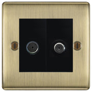 BG Nexus Metal Antique Brass TV & Satellite Socket NAB65B by British General (BG-NAB65B)