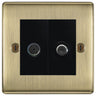 BG Nexus Metal Antique Brass TV & Satellite Socket NAB65B by British General (BG-NAB65B)