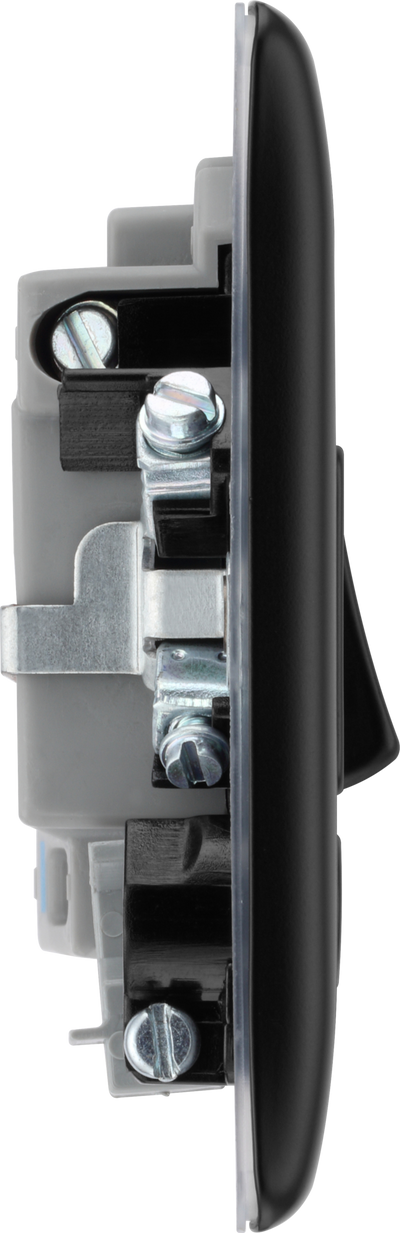 BG NFB53 Nexus Metal Matt Black 13A Flex Outlet Neon Switched Fused Spur Unit