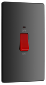 BG PCDBC72B Black Chrome Evolve 45A 2 Pole Large Plate LED Switch - Black Insert by British General (BG-PCDBC72B-Shopify-SA_1)