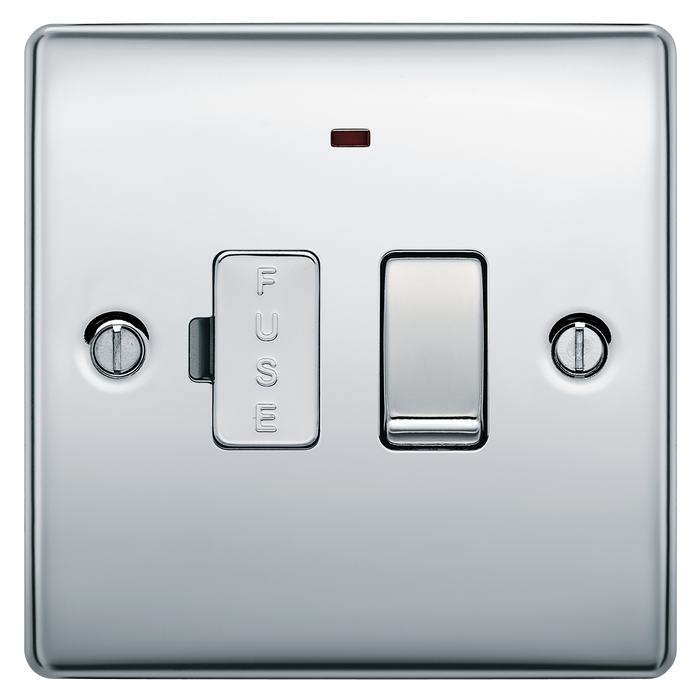 NPC52 Front - This 13A fused and switched connection unit with power indicator from British General provides an outlet from the mains containing the fuse ideal for spur circuits and hardwired appliances.