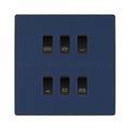 BG Evolve Matt Blue Custom Appliance Grid Switch 6 Gang Screwless